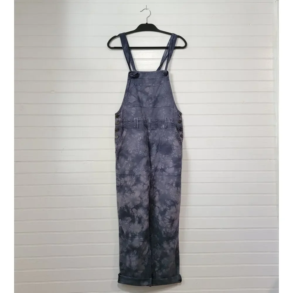 Anthropologie The Wanderer Tie Dye Overalls Size 27/4 Jumpsuit Blue Straight Leg